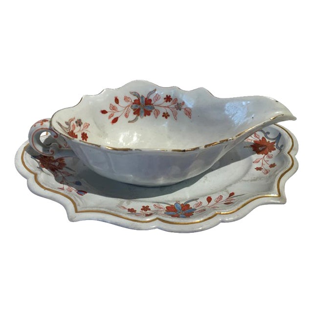 Porcelain Sauce Terrin with Floral Decor by Richard Ginori, Italy, 18th Century For Sale