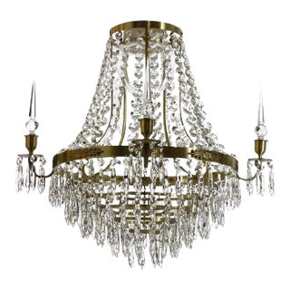 Large Brass Bathroom Chandelier For Sale