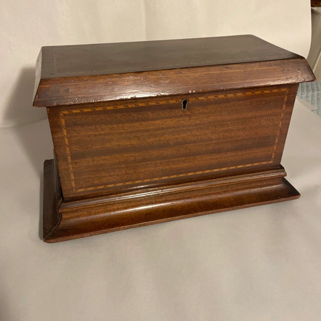 English Antique English Inlaid Mahogany Box For Sale - Image 3 of 10
