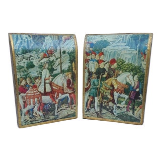 Vintage Medici Italian Benozzo Gozzoli's Journey of the Magi Book Ends - a Pair For Sale