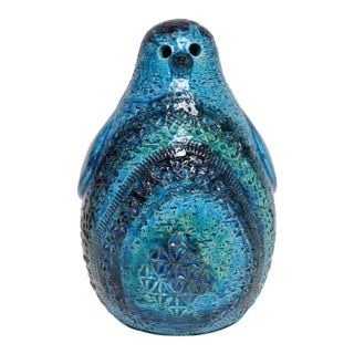 Large Vintage Italian Rimini Blu Ceramic Penguin by Aldo Londi for Bitossi For Sale
