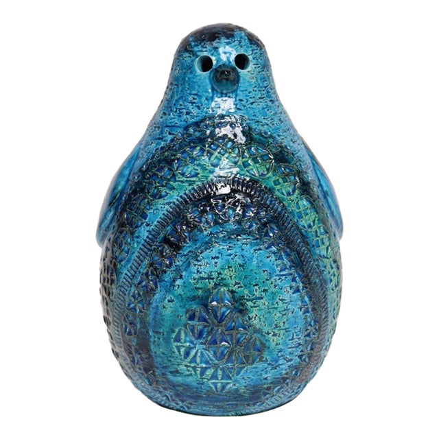 Large Vintage Italian Rimini Blu Ceramic Penguin by Aldo Londi for Bitossi For Sale