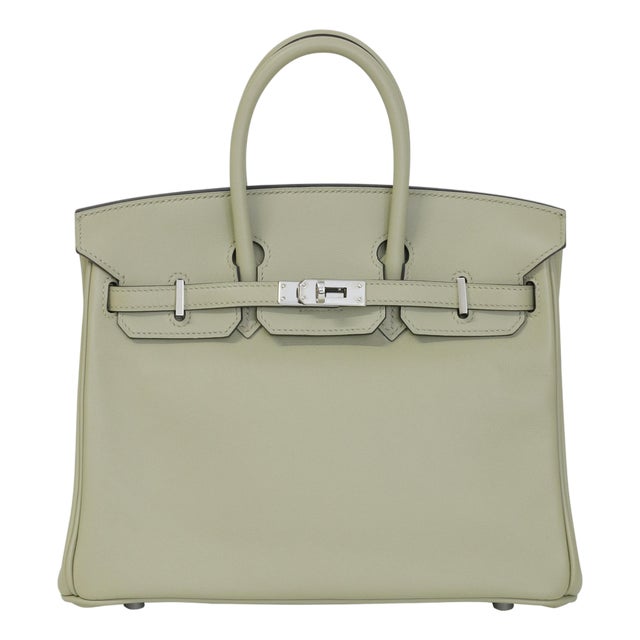 Hermès Birkin 25 Sauge Swift Palladium Hardware 2015 For Sale