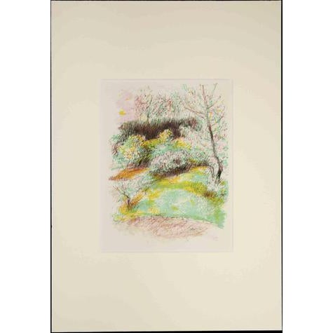 Sketch in The Garden is an original drawing in Ink, Watercolor, and pastel in the first half of the 20th Century. Good...