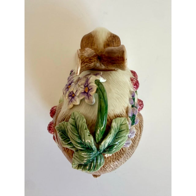 Vintage Fitz and Floyd Figurative Bunny Rabbit Lidded Ceramic Dish For Sale - Image 10 of 12