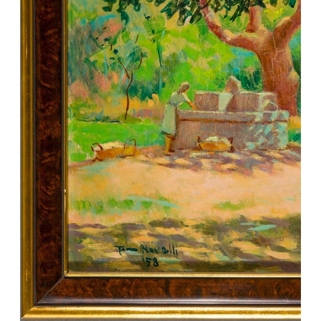 1950s Italian Signed Landscape Painting For Sale - Image 4 of 12