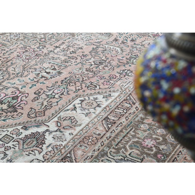 Orange 1970s Vintage Persian Handmade Wool Coton Orange Area Rug For Sale - Image 8 of 11