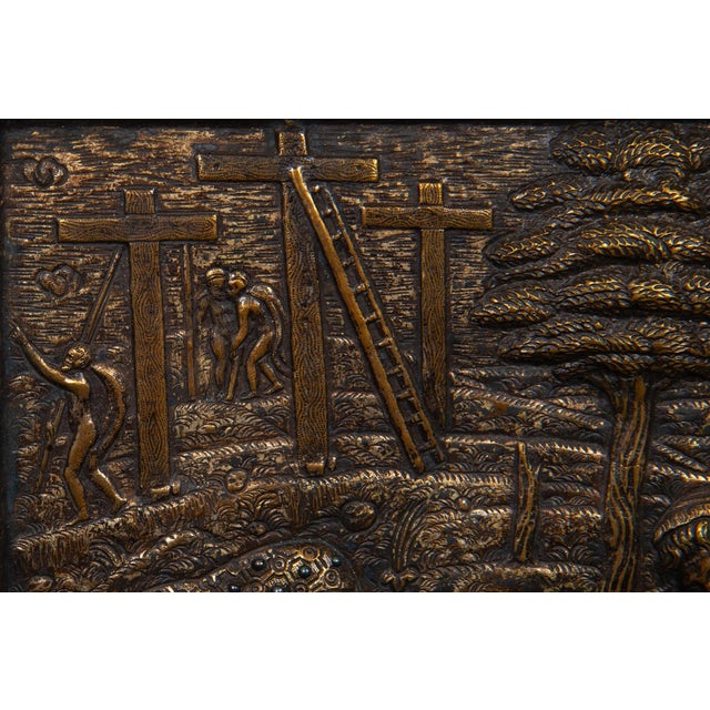Rare Italian Renaissance 16th Century Bronze Plaque “The Lamentation of Christ" For Sale - Image 4 of 8