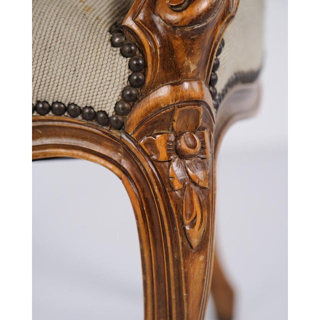 Neo-Rococo Armchair with Curved Legs and Floral Fabric, 1930s For Sale - Image 3 of 11