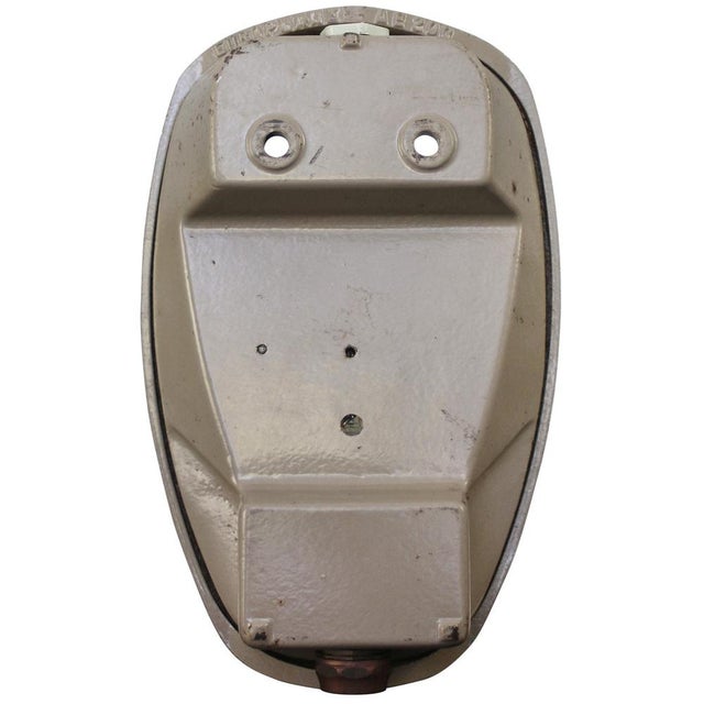 Beige Vintage Industrial French Beige Cast Iron & Frosted Cut Glass Wall Light by Holophane, France For Sale - Image 8 of 9