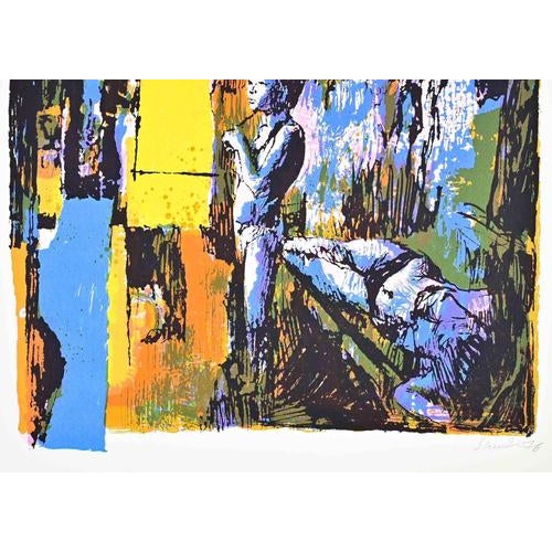 Woman is a screen print realized by Nicola Simbari in 1975. Hand-signed and numbered in pencil. Edition of 90. Nicola...