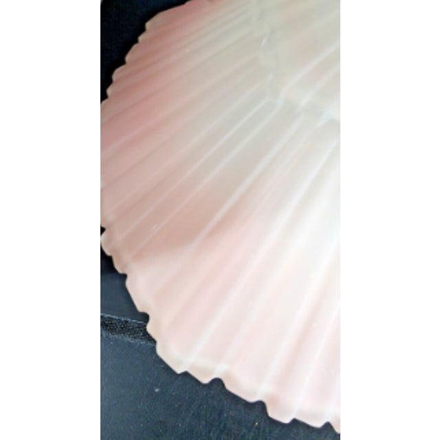 Glass Pair of 1920s Art Deco Pink Glass Fly Catcher Pendant Light Shades For Sale - Image 7 of 9
