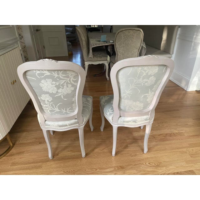 French Pair of 1960s French Style Provincial Boudior/Side Chairs For Sale - Image 3 of 7