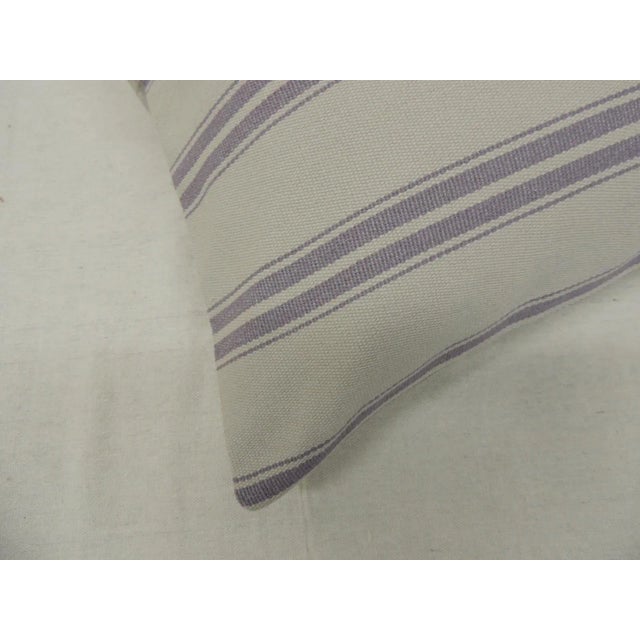 Textile Modern Lavender and Natural Long Bolster Decorative Pillows - A Pair For Sale - Image 7 of 8
