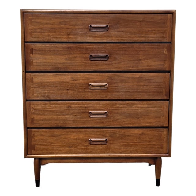 1960s Lane Acclaim 5 Drawer Tall boy Dresser For Sale
