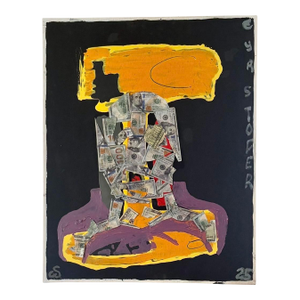 Abstract Collage Painting by Artist Christopher Shoemaker, 30” X 24”, Signed