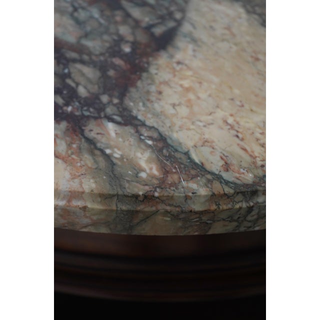 Antique French Louis XVI Marble Top Inlaid Mahogany Sideboard For Sale - Image 9 of 18