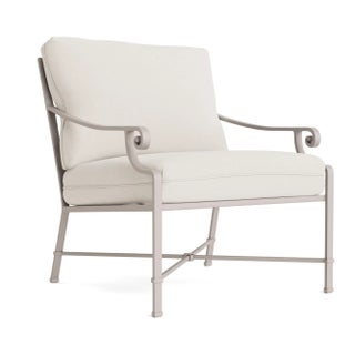 Brown Jordan Venetian Lounge Chair, Dove frame with Fusion Natural fabric For Sale