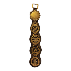 Late 19th Century English 5-Brass Leather Horse Strap
