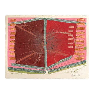 Barbara Beck 1993 Abstract Acrylic Painting on Paper - Signed/Dated/Unframed For Sale