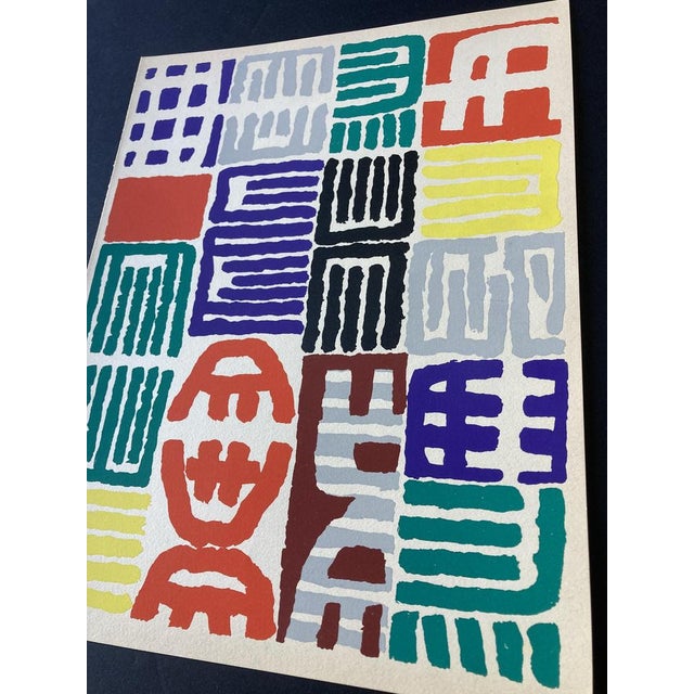 After Giuseppe Capogrossi, Composition for XXe siècle Art Magazine, 1958, Color Stencil For Sale - Image 3 of 13