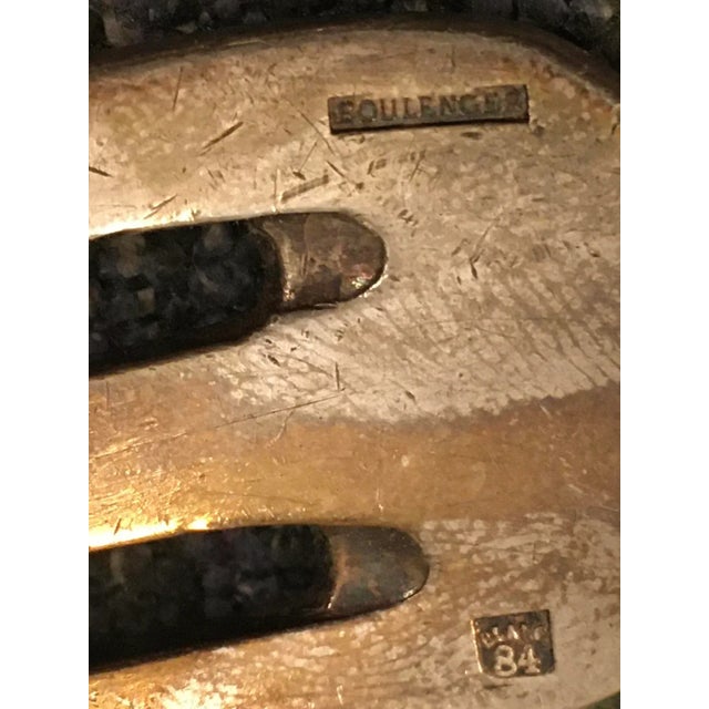 Antique French Boulenger Art Nouveau Silver Plate Large Serving Fork For Sale - Image 9 of 10