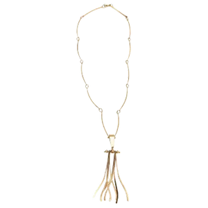 Vintage Gold Wash Over Sterling Silver Sculptural Modernist Signed Artisan Necklace