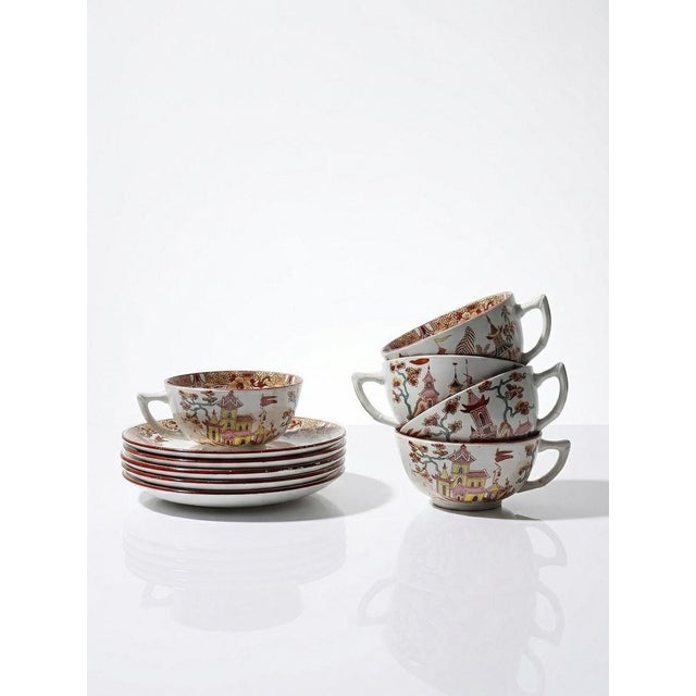 Antique Tea Service from Sarreguemines, 1900s, Set of 11 For Sale - Image 18 of 18