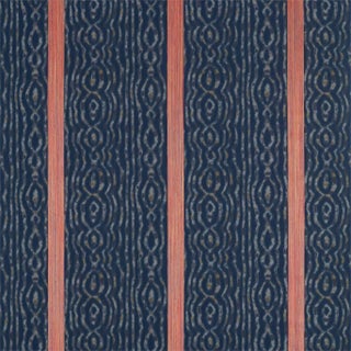 Zoffany Lennox Stripe Fabric in Indigo/Sunstone For Sale