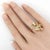 Contemporary Mid 20th Century Diamond Emerald Fish Bypass Ring 14K Yellow Gold Size 5.5 For Sale - Image 3 of 6