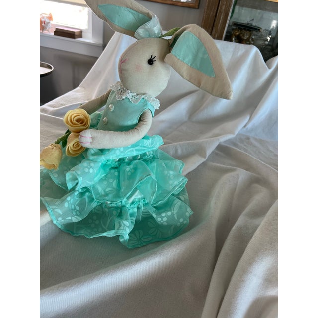 Ballerina Bunny Rabbit Teal Dress Yellow Flowers. 28” For Sale - Image 4 of 12