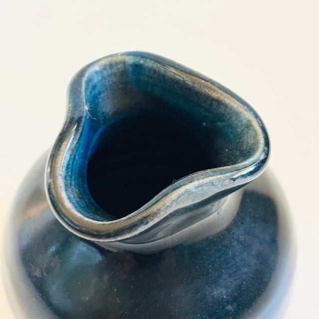 Late 20th Century Blue Studio Pottery Bud Vase - Canada For Sale - Image 5 of 7