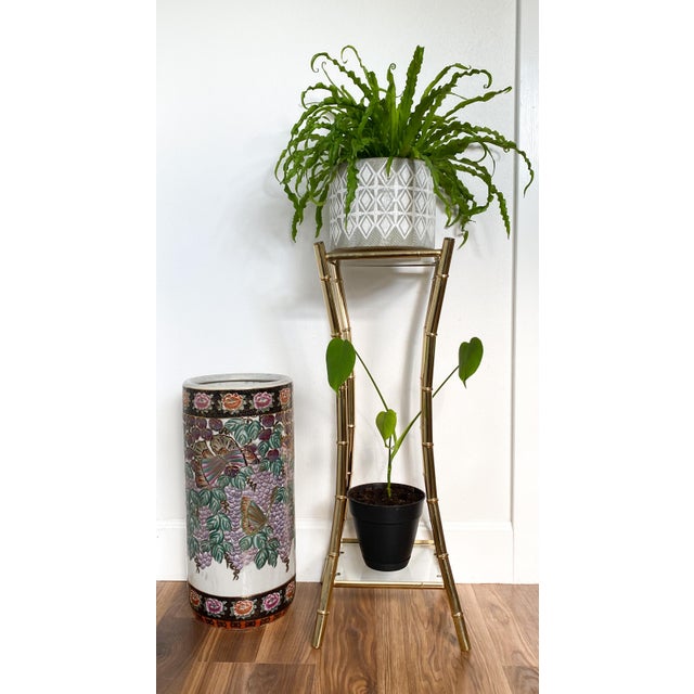 20th Century Chinese Wisteria and Butterfly Purple and Green Floral