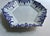 White Vintage White Hexagonal Ceramic Serving Dish With Cobalt Blue & Gold Trim For Sale - Image 8 of 16