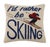 Traditional I'd Rather Be Skiing Hook Pillow 16" x 16" For Sale - Image 3 of 3