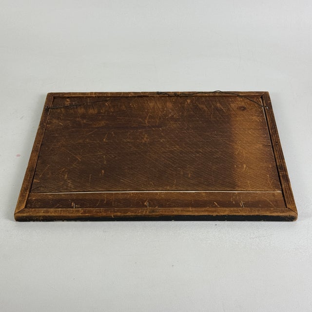 Rare to Market 19th C. Primitive Folk Art Colored Sandpaper Painting of River Scene & Boaters For Sale - Image 9 of 13