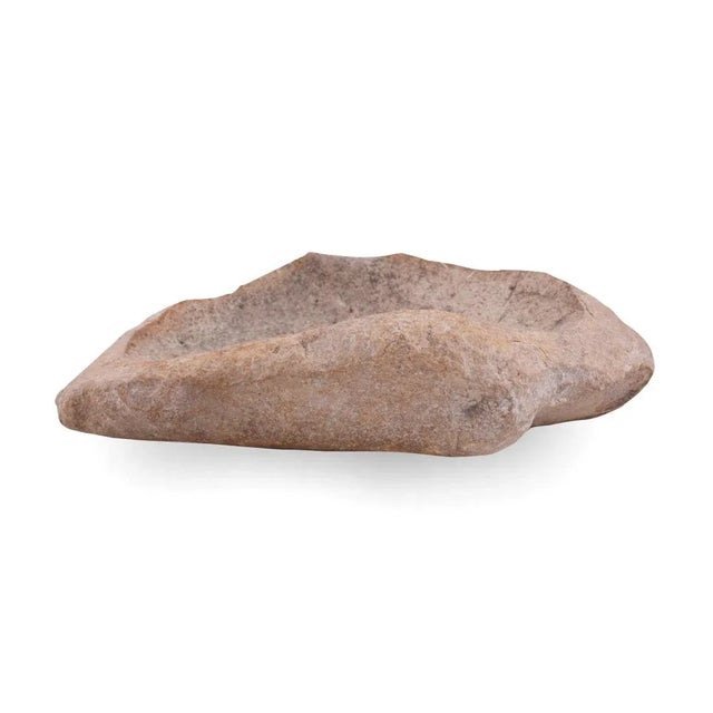 Contemporary Hand Carved Natural Brown Quartz Semiprecious Stone Decorative Bowl For Sale - Image 3 of 4