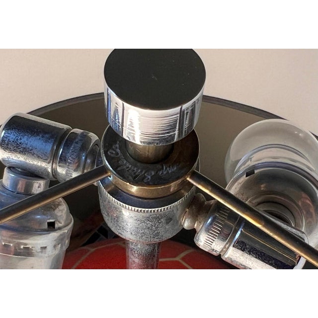 1970s Karl Springer Lamp Geodesic Burnt Red Ball Lamp wShade, Modern, Post Modern Style For Sale In Boston - Image 6 of 16