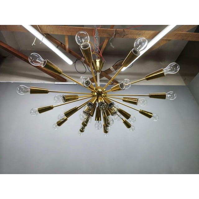 28-Light Brass Sputnik Chandelierby Kamenický Šenov, Czechoslovakia, 1970s For Sale - Image 10 of 17