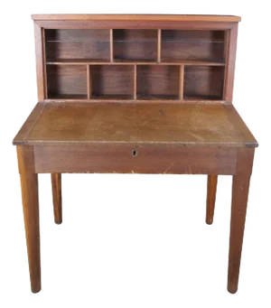 1930s Vintage American Country Benchmade Pine Clerks Secretary Writing Desk Bookcase