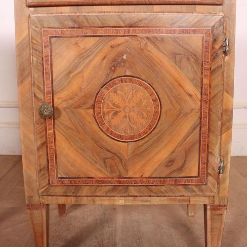 Brown Italian Walnut and Marquetry Bedside Cabinets For Sale - Image 8 of 18