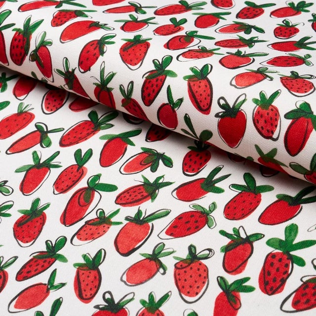 Schumacher SAMPLE - Schumacher X Studio Bon Shortcake Indoor/Outdoor Fabric In Red For Sale - Image 4 of 5