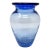 Blenko Blue Crackle Glass Vase For Sale