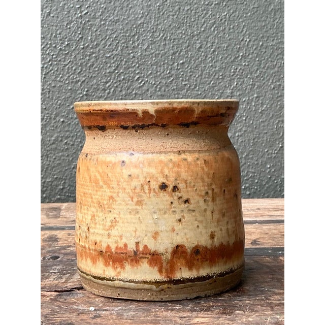Mid-Century Modern Vintage Studio Pottery Glazed Ceramic Vase For Sale - Image 3 of 15