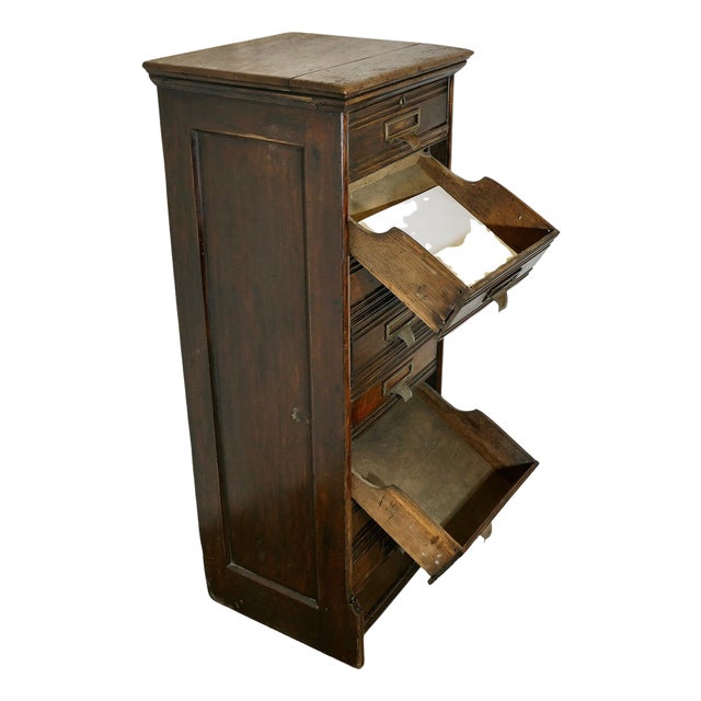 Tall Edwardian 8 Drop Drawer in Oak, 1900s For Sale
