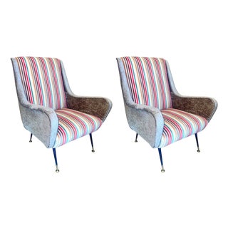 Pair of Marco Zanuso Lounge Chairs. Italy, 1950's. For Sale