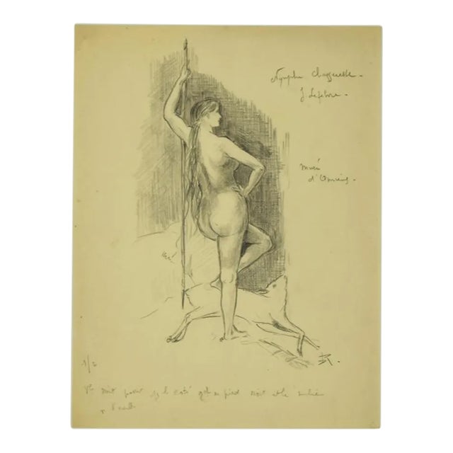 Félicien Rops, Nymph, Lithograph, Late 19th-Century For Sale