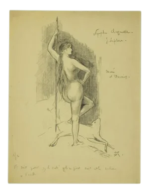 Félicien Rops, Nymph, Lithograph, Late 19th-Century