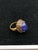 Bochic "Orient" Vintage Natural Diamond, Sapphire & Multi Gem Ring Set In 18K Yellow Gold & Silver Natural Cabochon Blue...