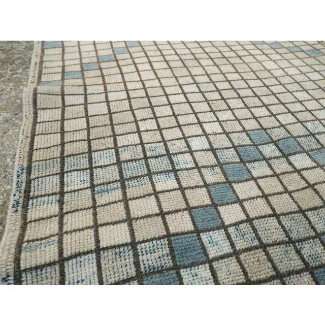 Mid 20th Century Galerie Shabab Collection Mid-20th Century Handmade Turkish Anatolian Modernist Small Runner For Sale - Image 5 of 9